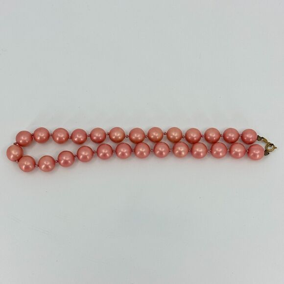 VTG Vogue Necklace Pink Beaded Hand Knotted Feminine Classic - Picture 8 of 10